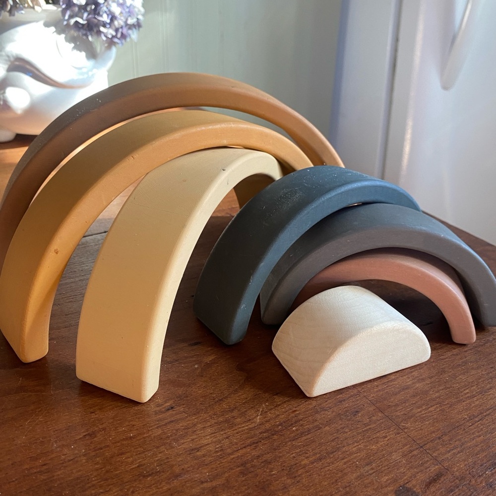 Multicolor Wooden Rainbow Stacking Toy - Picture 3 of 3